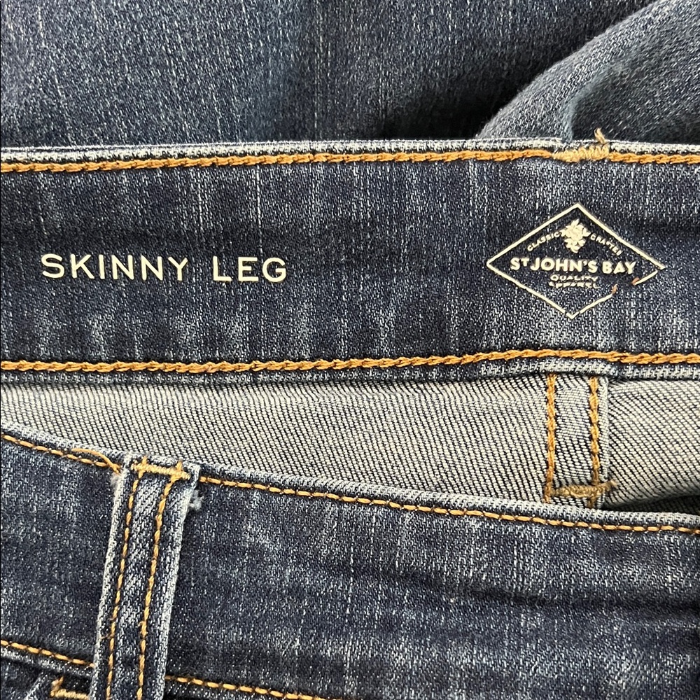 St. John's Bay Women’s Dark Blue Skinny Jeans Size 26 - Picture 4 of 7